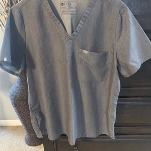 Figs Charcoal V-Neck Scrub Top